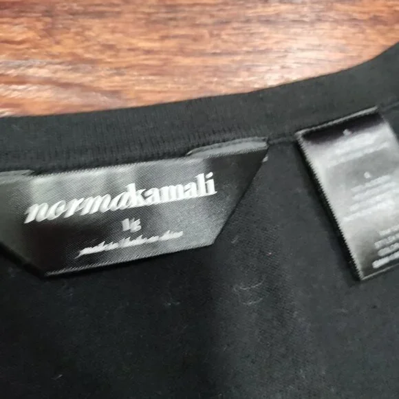 Norma Kamali Black Cotton V-Neck Long Sleeve Sweater Women's Size Large - Picture 4 of 8